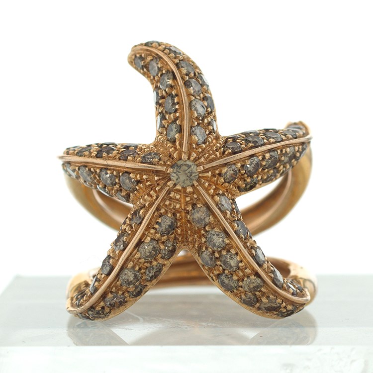 DIAMOND STARFISH RING